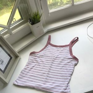 Garage striped cropped tank top